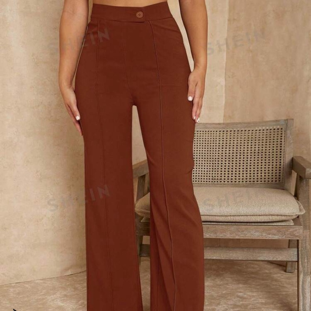 SHEIN SXY Overlap Waist Seam Front Palazzo Pants